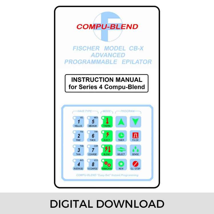 Manual for Model CB-X "Advanced Programmable" Epilator | Digital Download